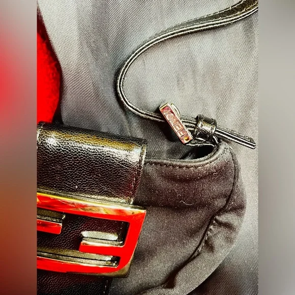 Fendi Black Mini Bag with Metallic Detail - Picture 7 of 10